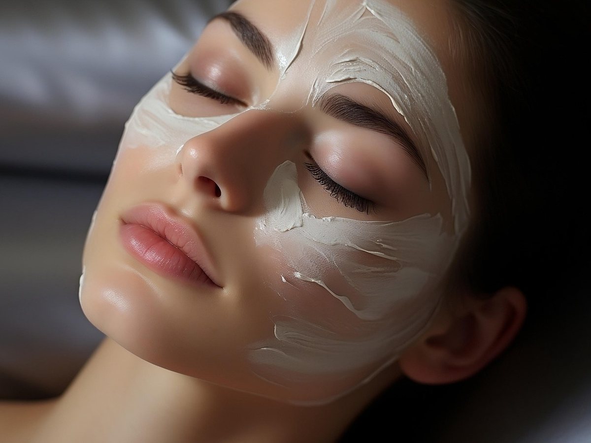Soin du visage avec masque hydratant